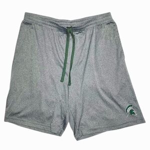 Colosseum Michigan State Spartans Logo Gray Athletic Mens Basketball Shorts